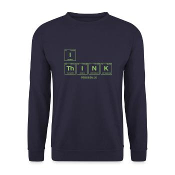 Je PENSE (périodiquement) - Tableau périodique satirique - Sweat-shirt Unisexe - marine - Devant - Alina (178cm) & Michal (187cm)