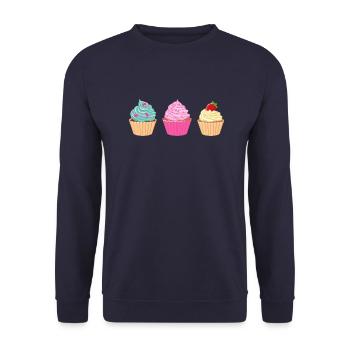 Cupcake Kollektion - Unisex Pullover - Navy - Vorne - Alina (178cm) & Michal (187cm)