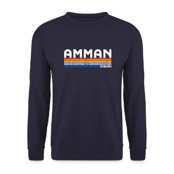 Vintage 70s 80s Style Amman, Jordan - Sweat-shirt Unisexe - marine - Devant - Alina (178cm) & Michal (187cm)