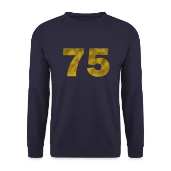 Birthday 75 years - Unisex Sweatshirt - navy - Front - Alina (178cm) & Michal (187cm)
