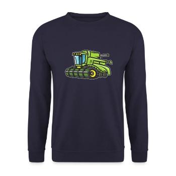 moissonneuse-batteuse verte - Sweat-shirt Unisexe - marine - Devant - Alina (178cm) & Michal (187cm)