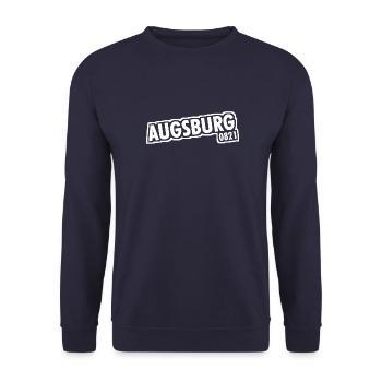 Augsburg 0821 Vorwahl - Unisex Pullover - Navy - Vorne - Alina (178cm) & Michal (187cm)