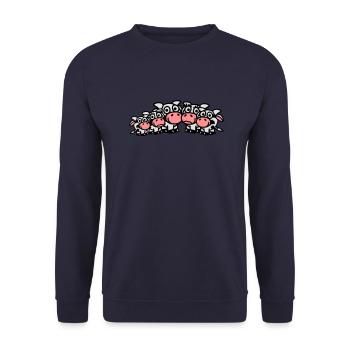 cow_family_with_girl_and_two_boys_3c - Sweat-shirt Unisexe - marine - Devant - Alina (178cm) & Michal (187cm)