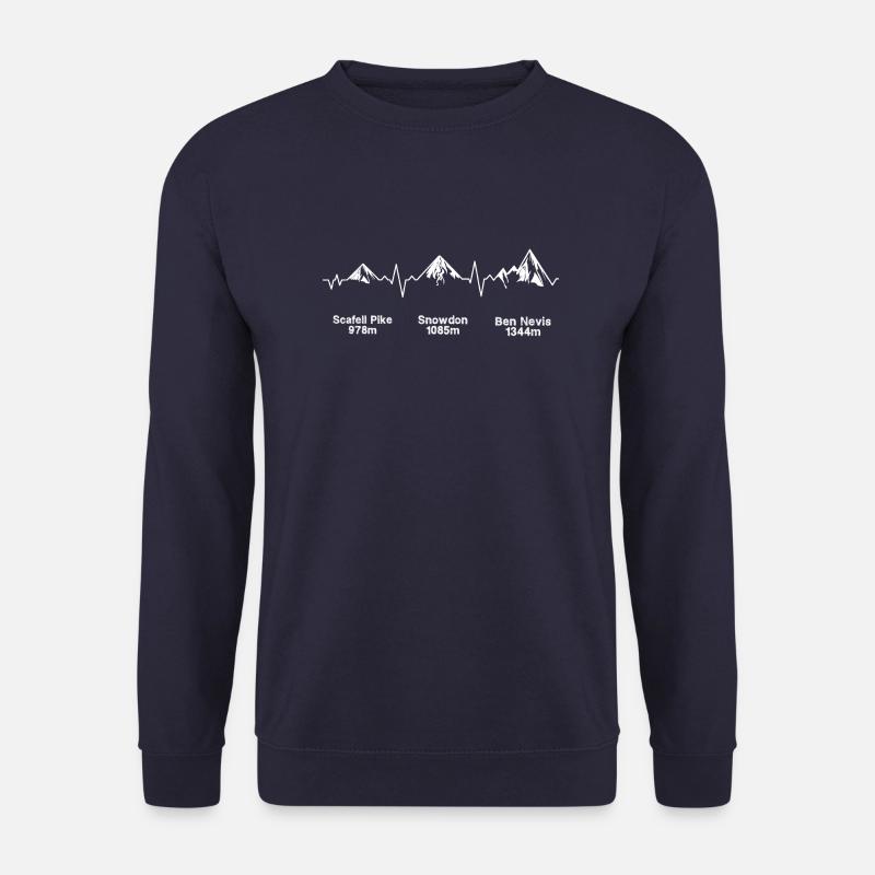 ECG Thee Peaks Dark Background - Unisex Sweatshirt - navy