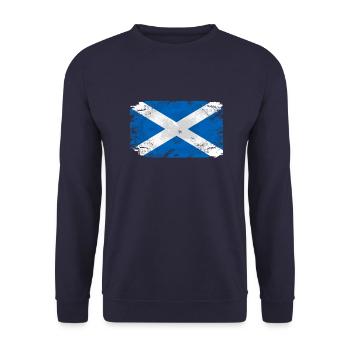 Scotland Flag - Vintage Look - Unisex Pullover - Navy - Vorne - Alina (178cm) & Michal (187cm)