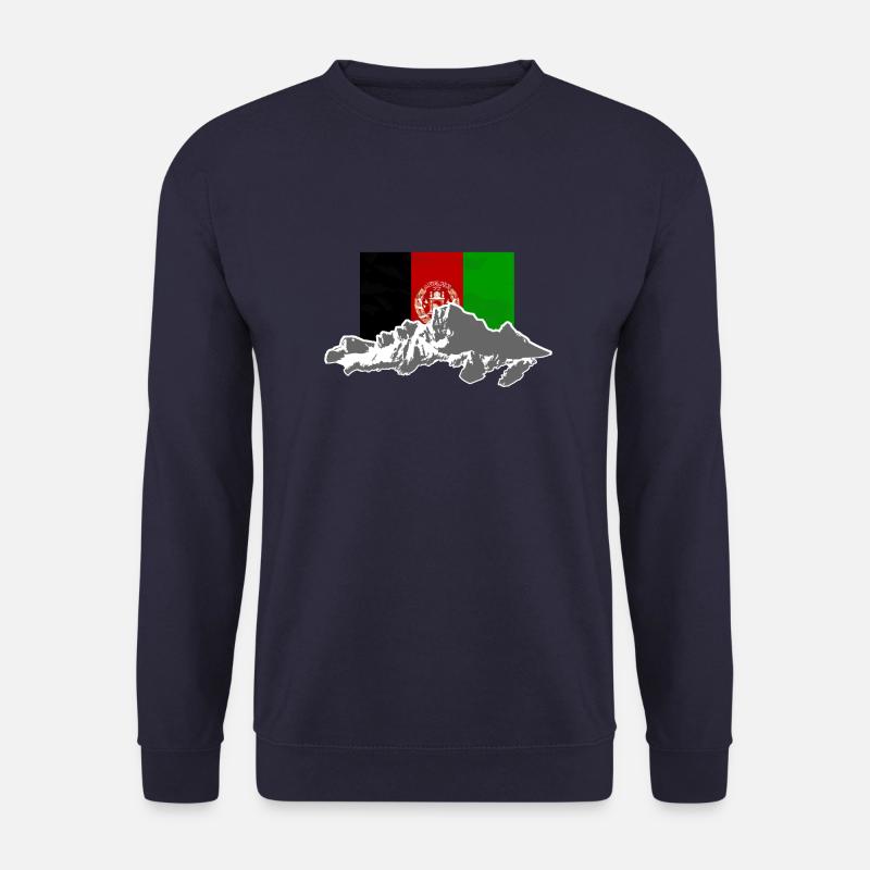 Afghanistan - Flag & Mountains - Unisex Pullover - Navy