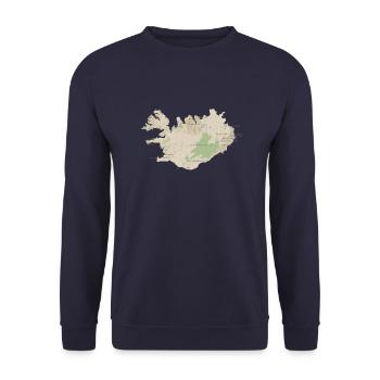Map of Iceland - Unisex Sweatshirt - navy - Front - Alina (178cm) & Michal (187cm)