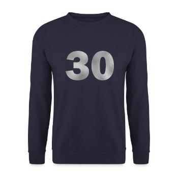 Geburtstag 30 Jahre - Unisex Pullover - Navy - Vorne - Alina (178cm) & Michal (187cm)