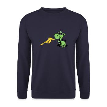 dragon spits fire - Unisex Sweatshirt - navy - Front - Alina (178cm) & Michal (187cm)