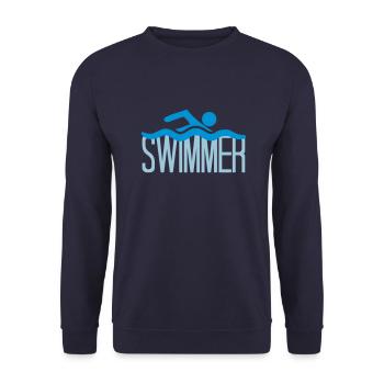nageur logo conception pictogramme natation baignade - Sweat-shirt Unisexe - marine - Devant - Alina (178cm) & Michal (187cm)