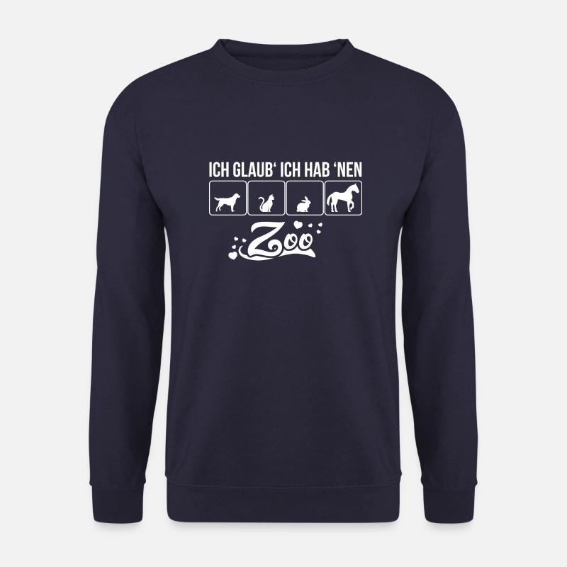 Ich glaub ich hab nen Zoo! Mit Pferd, Katze, Hund - Unisex Pullover - Navy