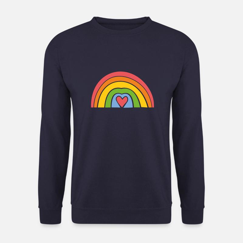 Regenbogen mit Herz - Unisex Pullover - Navy