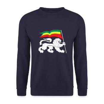 Drapeau Reggaeton Rasta Reggae Lion - Sweat-shirt Unisexe - marine - Devant - Alina (178cm) & Michal (187cm)