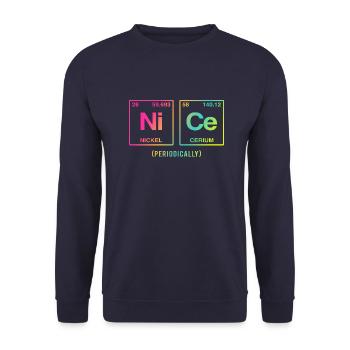 NICE with elements of the periodic table - Unisex Sweatshirt - navy - Front - Alina (178cm) & Michal (187cm)