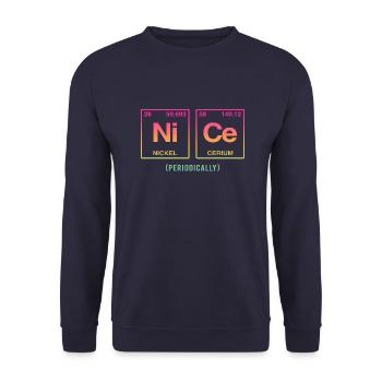NICE with elements of the periodic table - Unisex Sweatshirt - navy - Front - Alina (178cm) & Michal (187cm)