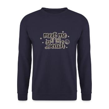 meet me at the beach - Unisex Pullover - Navy - Vorne - Alina (178cm) & Michal (187cm)
