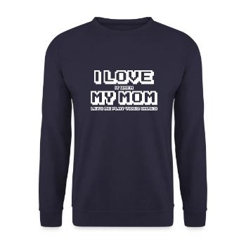 J’adore quand ma mère me laisse jouer à des jeux vidéo - Sweat-shirt Unisexe - marine - Devant - Alina (178cm) & Michal (187cm)