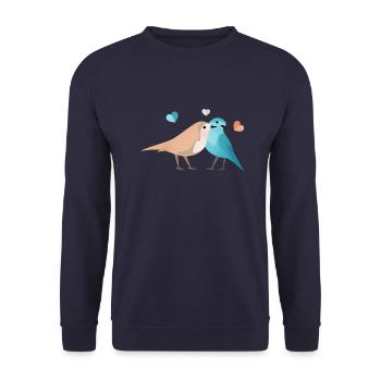 Vögel - Unisex Pullover - Navy - Vorne - Alina (178cm) & Michal (187cm)