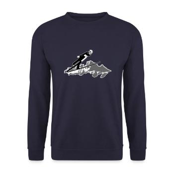Skispringen - Ski-Jumping - Unisex Pullover - Navy - Vorne - Alina (178cm) & Michal (187cm)