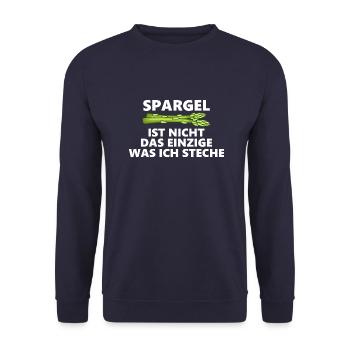 Lustiges Shirt für Spargelstecher - Unisex Pullover - Navy - Vorne - Alina (178cm) & Michal (187cm)