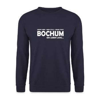Meine Liebe - Mein Stolz - Meine Stadt - Bochum - Unisex Pullover - Navy - Vorne - Alina (178cm) & Michal (187cm)