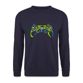 Colorful Controller Retro Console - Unisex Sweatshirt - navy - Front - Alina (178cm) & Michal (187cm)