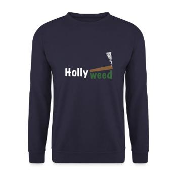 HollyWeed white - Unisex Pullover - Navy - Vorne - Alina (178cm) & Michal (187cm)