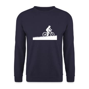 Marathon Triathlon Running joggen Biking Radfahren - Unisex Pullover - Navy - Vorne - Alina (178cm) & Michal (187cm)