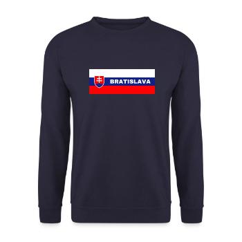 Bratislava dans le drapeau slovaque - Sweat-shirt Unisexe - marine - Devant - Alina (178cm) & Michal (187cm)
