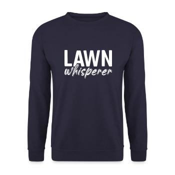 Rasenmäher Rasenpflege Vintage Lawnmower Sprüche - Unisex Pullover - Navy - Vorne - Alina (178cm) & Michal (187cm)