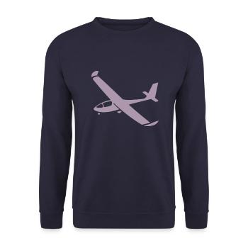 Minimalistische Flugzeug-Silhouetten - Elegante - Unisex Pullover - Navy - Vorne - Alina (178cm) & Michal (187cm)