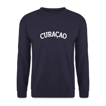 Curacao - Est 1499 - Dutch Caribbean - Karibik - Unisex Sweatshirt - navy - Front - Alina (178cm) & Michal (187cm)