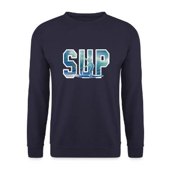 Stand up paddling cadeau standup paddler vague - Sweat-shirt Unisexe - marine - Devant - Alina (178cm) & Michal (187cm)