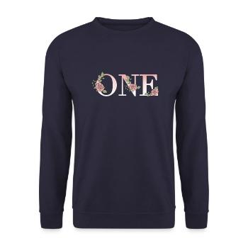One - Unisex Sweatshirt - navy - Front - Alina (178cm) & Michal (187cm)
