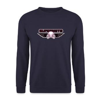 SUPER MOTO Piraten pink - Unisex Pullover - Navy - Vorne - Alina (178cm) & Michal (187cm)