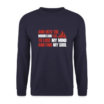 Berge Kletterer Natur Abenteuer - Unisex Pullover - Navy - Vorne - Alina (178cm) & Michal (187cm)