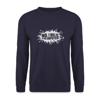 not fix your computer - Unisex Pullover - Navy - Vorne - Alina (178cm) & Michal (187cm)