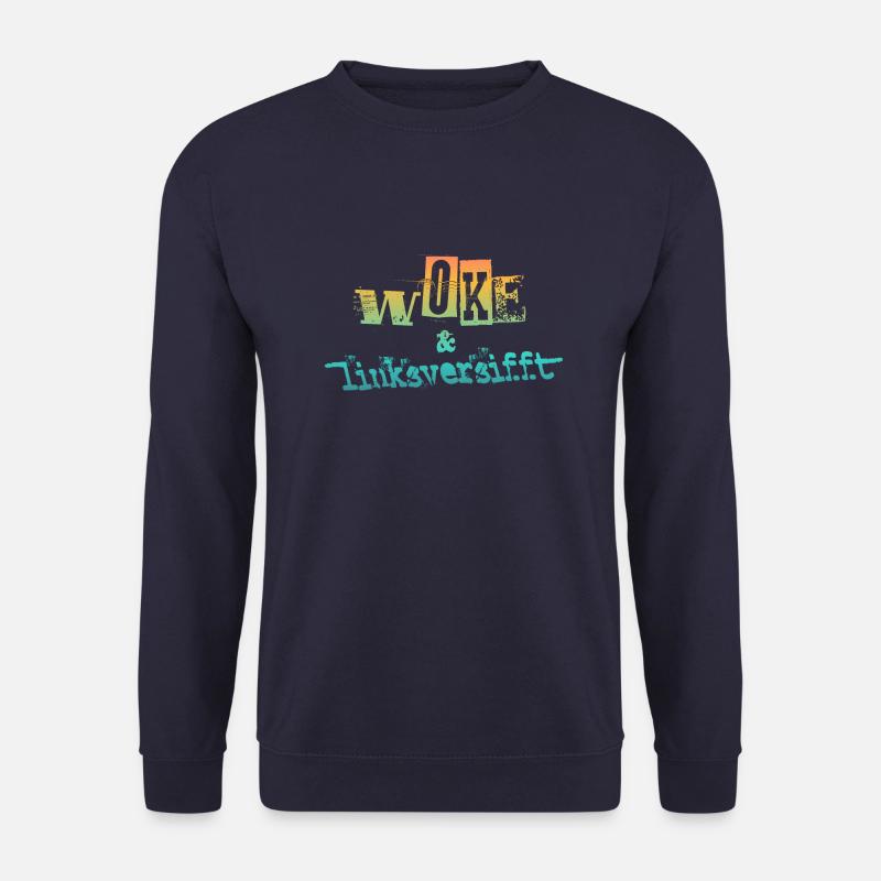 Selbstironie: WOKE & linksversifft - Unisex Pullover - Navy