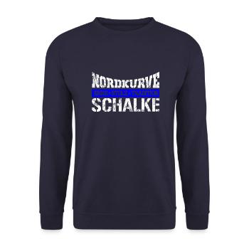 Ruhrpott Schalke Nordkurve - Unisex Pullover - Navy - Vorne - Alina (178cm) & Michal (187cm)