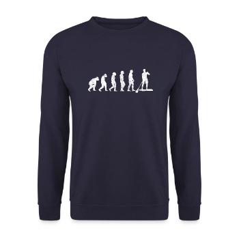 Stehpaddler Stand Up Paddling Stehpaddeln - Unisex Pullover - Navy - Vorne - Alina (178cm) & Michal (187cm)