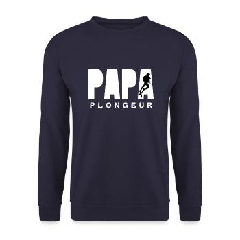 PAPA PLONGEUR 1 - Sweat-shirt Unisexe - marine - Devant - Alina (178cm) & Michal (187cm)