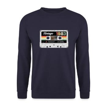 40th Birthday Vintage Cassette 1983 Retro Classic - Sweat-shirt Unisexe - marine - Devant - Alina (178cm) & Michal (187cm)