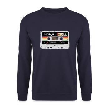 Vintage Cassette 1984 Retro Classic Birthday - Unisex Sweatshirt - navy - Front - Alina (178cm) & Michal (187cm)