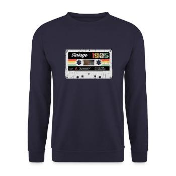 Vintage Cassette 1985 Retro Classic Birthday - Unisex Sweatshirt - navy - Front - Alina (178cm) & Michal (187cm)