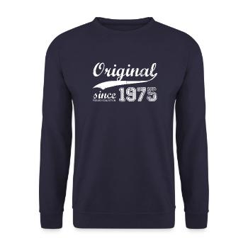 Vintage 1975 Retro Pseudo Collection - Unisex Pullover - Navy - Vorne - Alina (178cm) & Michal (187cm)