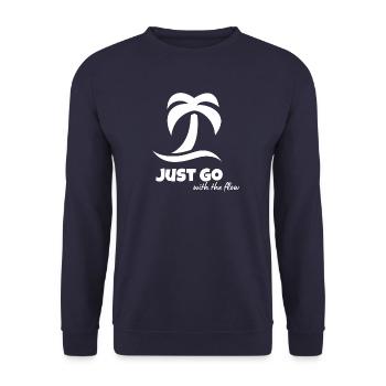 Follow the Flow - Go with the Flow -T-Shirt - Unisex Sweatshirt - navy - Front - Alina (178cm) & Michal (187cm)