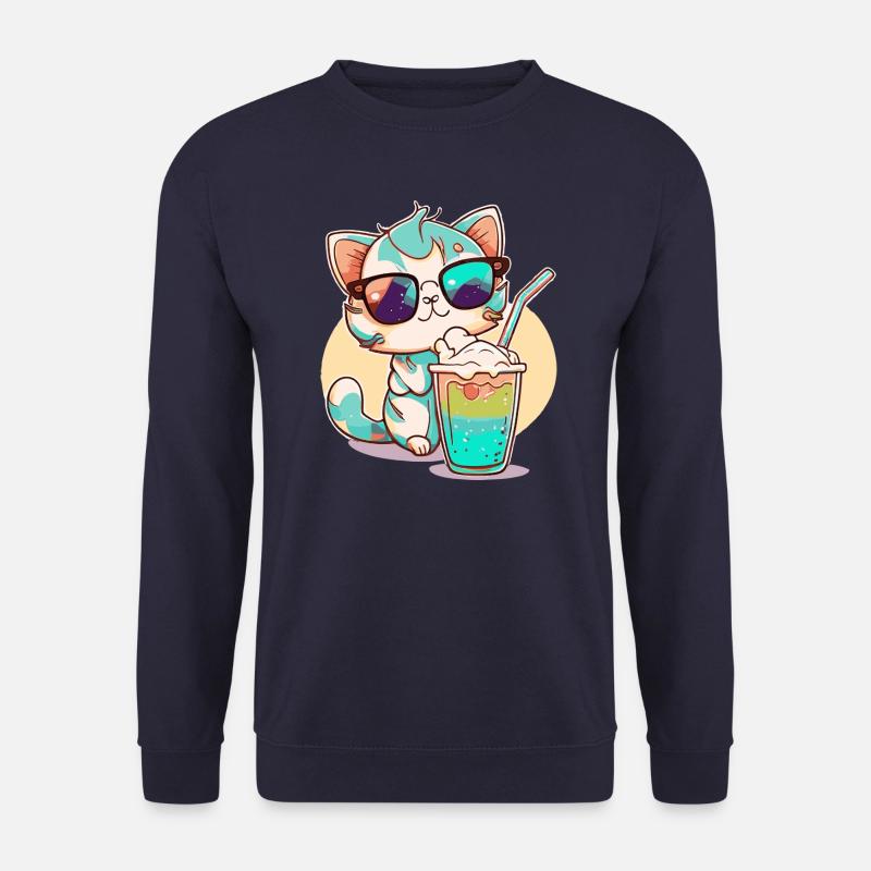 Chat sur la plage - Sweat-shirt Unisexe - marine
