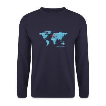 Dusseldorf carte du monde - Sweat-shirt Unisexe - marine - Devant - Alina (178cm) & Michal (187cm)