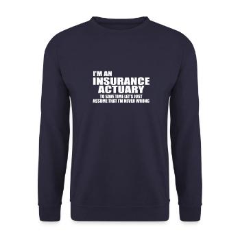 insurance actuary - Unisex Sweatshirt - navy - Front - Alina (178cm) & Michal (187cm)