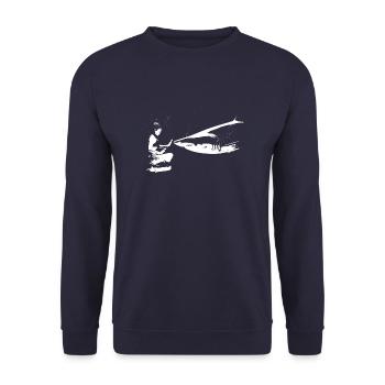 Hai Hais Intrépide Yoga - Sweat-shirt Unisexe - marine - Devant - Alina (178cm) & Michal (187cm)